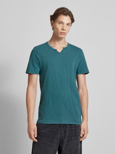 Jack & Jones T-Shirt mit V-Ausschnitt Modell 'SPLIT' Petrol 4