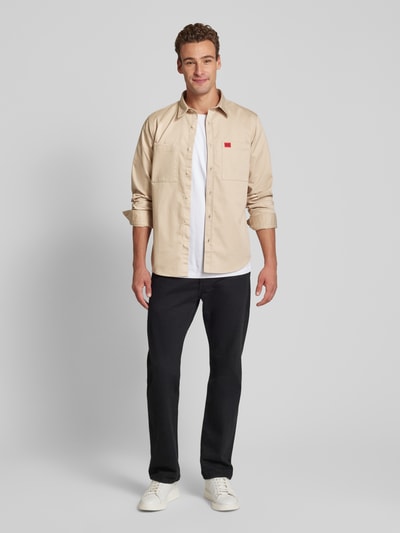 HUGO Regular fit overhemdjack met borstzakken, model 'Egrin' Beige - 1