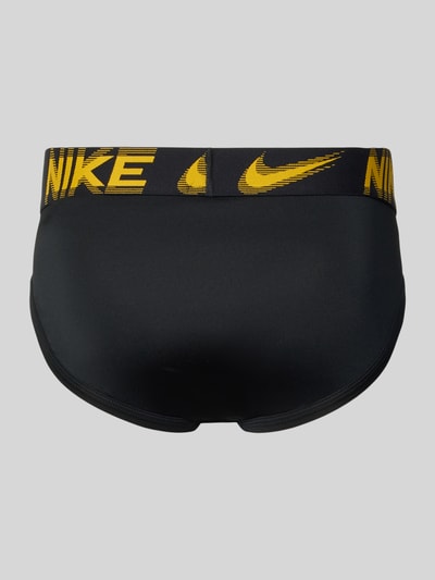 Nike Majtki o kroju slim fit z wyhaftowanym logo w zestawie 3 szt. Czarny 3