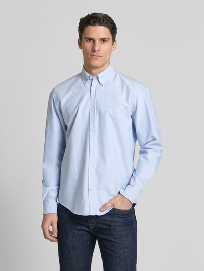 BOSS Regular Fit Businesshemd mit Button-Down-Kragen Modell 'Liam' Bleu 4