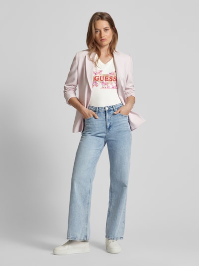 Guess T-Shirt mit floralem Muster und Label-Print Offwhite 1