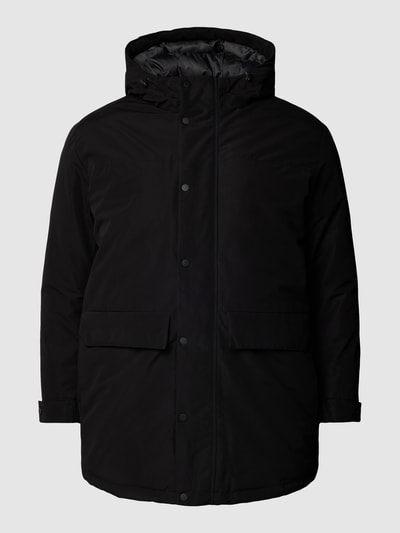 Jack & Jones Plus Parka PLUS SIZE z patkami na rękawach model ‘CHAMP’ Czarny 2