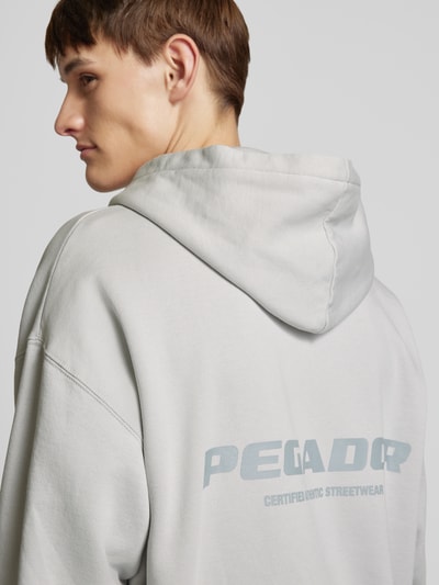 Pegador Oversized Sweatjacke mit Label-Print Hellgrau 3