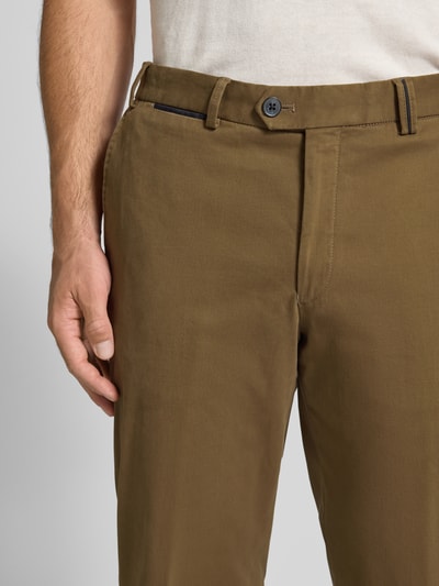 Hiltl Regular fit stoffen broek met persplooien, model 'Peaker' Taupe - 3