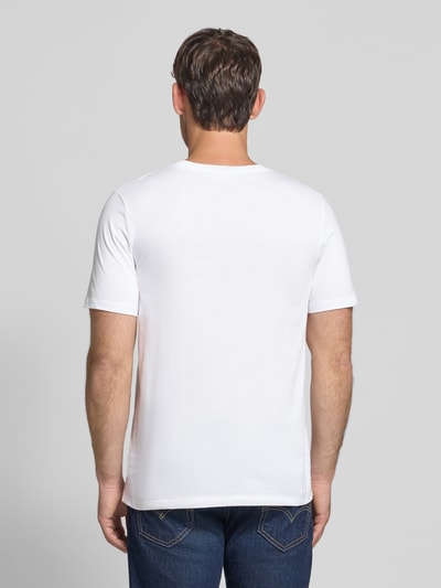 Lindbergh T-shirt met labelprint, model 'Copenhagen' Wit - 5