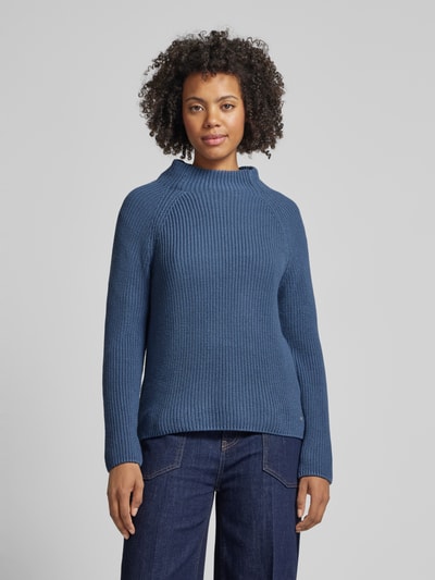 Monari Gebreide pullover met opstaande kraag Blauw - 4