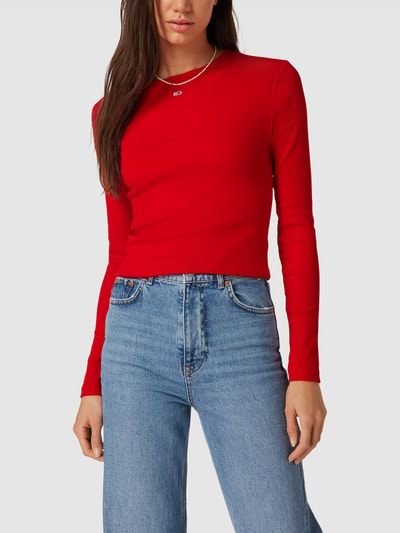 Tommy Jeans Longsleeve in Ripp-Optik Modell 'BABY' Rot 4