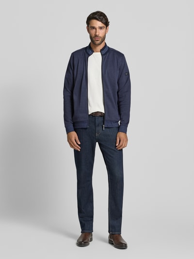 bugatti Bluza rozpinana z prążkowanymi wykończeniami Granatowy 1