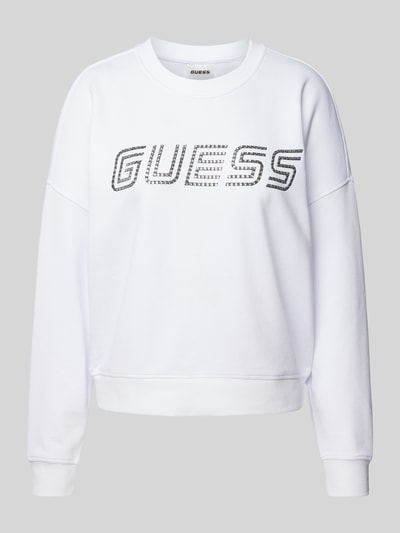 Guess Activewear Bluza z obniżonymi ramionami i nadrukiem z logo Biały 2