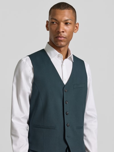 s.Oliver BLACK LABEL Slim Fit Anzugweste mit Viskose-Anteil Modell 'SO PURE' Dunkelgruen 3