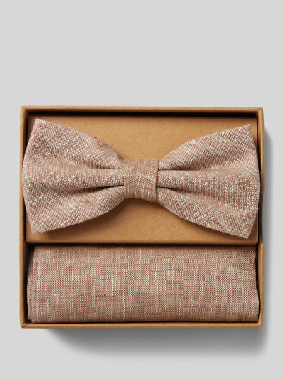 Prince Bowtie Fliege mit Einstecktuch im Set Beige 1