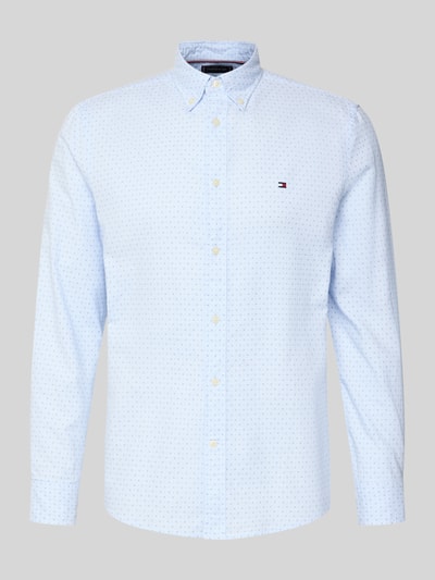Produktfoto, Slim Fit Freizeithemd aus reiner Baumwolle von Tommy Hilfiger, efekt: wzór na całej powierzchni, popelina, kolor jasnoniebieski