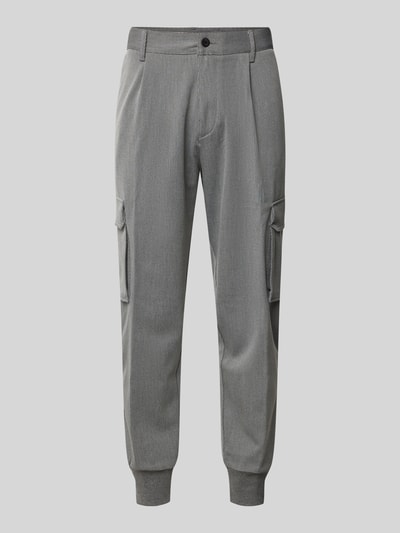 HUGO Tapered Fit Cargohose mit Strukturmuster Modell 'Glavin' Anthrazit 2