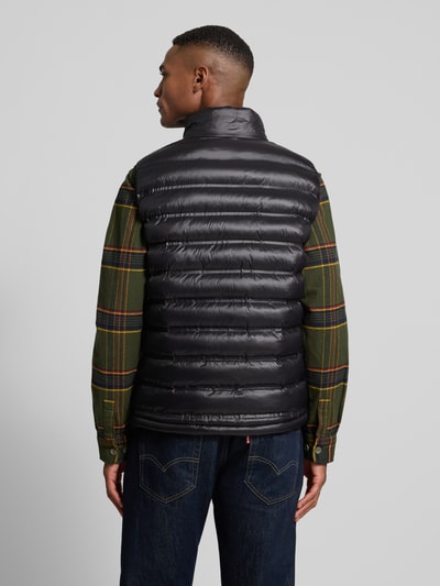 Blauer Usa Steppweste mit Stehkragen und Zweiwege-Reißverschluss Black 5