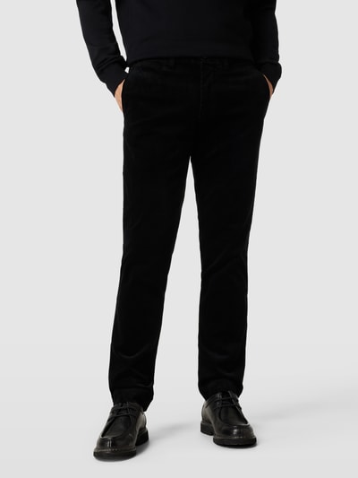 Polo Ralph Lauren Slim stretch fit corduroy broek met knoopsluiting, model 'BEDFORD' Zwart - 4