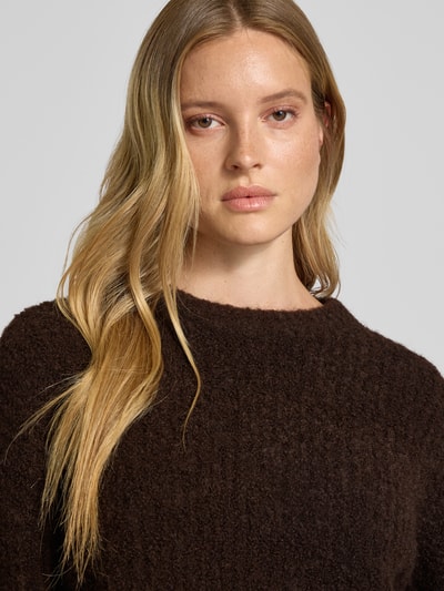 Vero Moda Relaxed Fit Strickpullover mit Woll-Anteil Modell 'CARMEN' Schoko 3