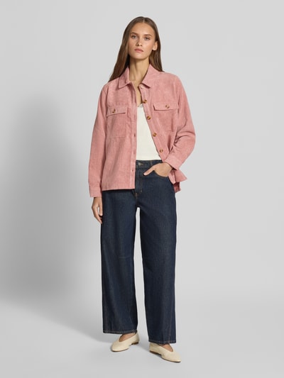 PIECES Relaxed Fit Langarmbluse in Cord-Optik Modell 'EFFI' Rose 1