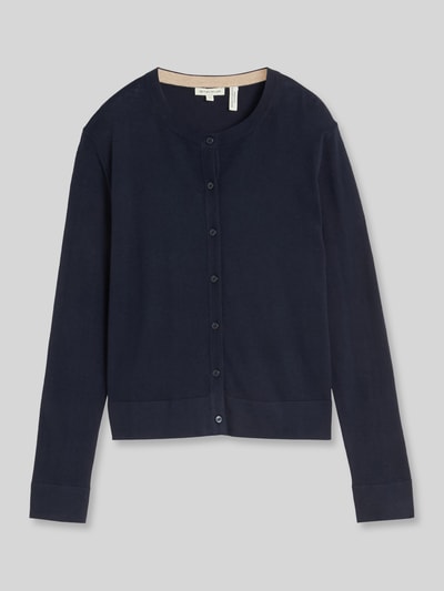 Tom Tailor Regular Fit Strickjacke aus Baumwoll-Mix mit Seiden-Anteil Marine 2