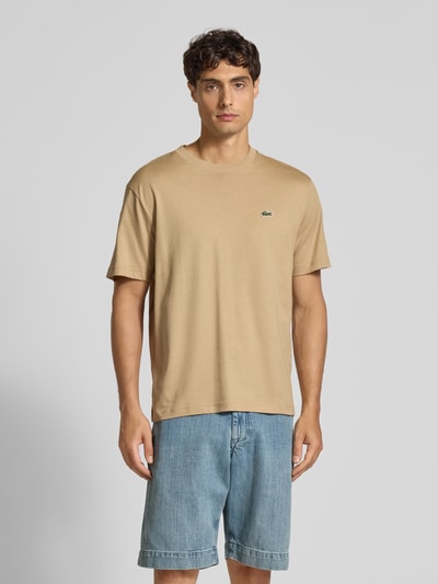 Lacoste Regular Fit T-Shirt aus reiner Baumwolle Beige 4