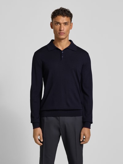 CRUNA Strickpolo mit Kentkragen Marine 4