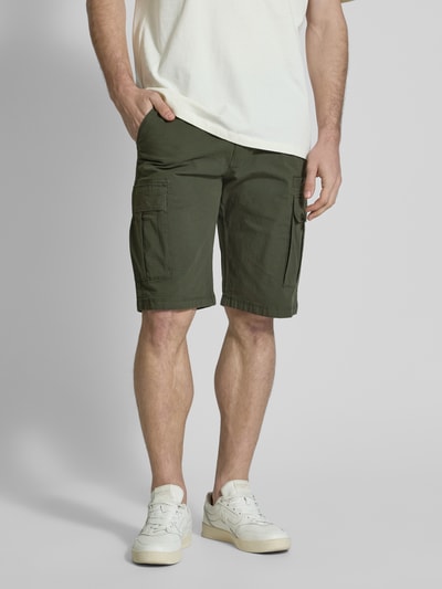 s.Oliver BLACK LABEL Relaxed Fit Cargo-Bermudas aus Baumwoll-Elasthan-Mix Oliv 4