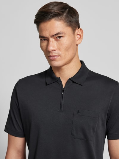 RAGMAN Regular Fit Poloshirt mit Logo-Stitching Black 3