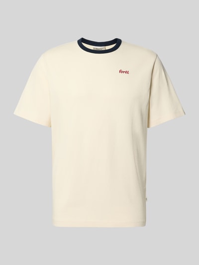 Forét T-Shirt aus Escorial Wolle mit Logo-Stitching Modell 'RAY' Offwhite 2