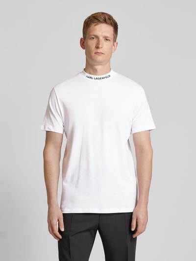 Karl Lagerfeld T-shirt met labelprint Wit - 4