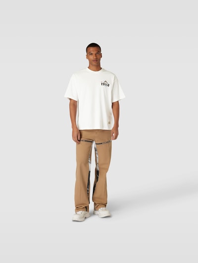 Evisu Oversized T-Shirt aus Baumwolle Offwhite 1