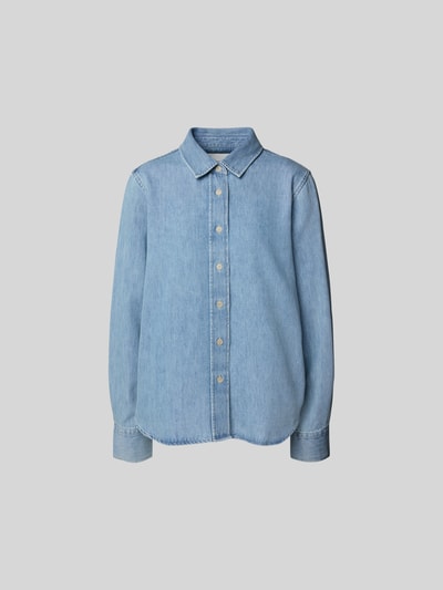 Closed Hemdbluse in Denim-Optik Hellblau 2
