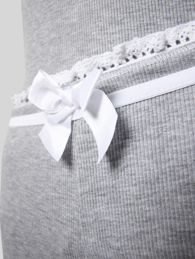 LOUIS & LOUISA Regular fit pyjama met sierstrik, model 'Zeit zum Kuscheln' Lichtgrijs - 2