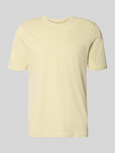 Produktfoto, Regular Fit T-Shirt mit Rundhalsausschnitt von MCNEAL in Hellgelb, reine Baumwolle, mittellange Ärmel, glatte Textur