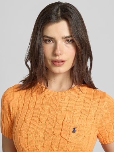 Polo Ralph Lauren Slim Fit Kurzarmpullover mit Label-Stitching Orange 3