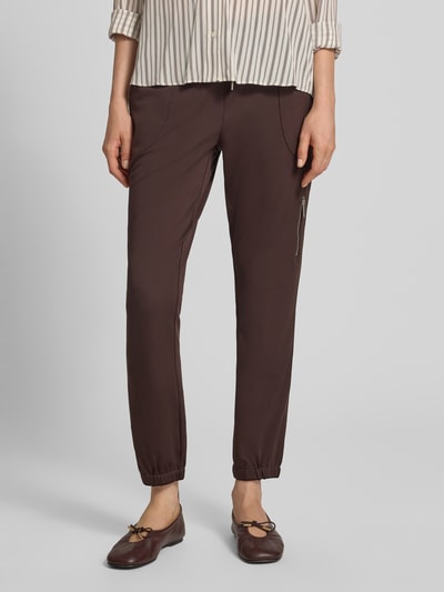 monari Jogger Pants mit Reißverschlusstasche Modell 'Jill' Dunkelbraun 4