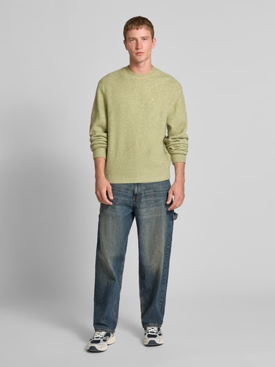 Carhartt Work In Progress Gebreide pullover met ribboorden Lindegroen - 1