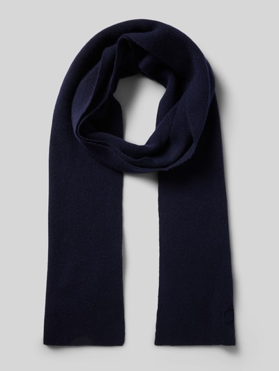 Knowledge Cotton Apparel Wollschal mit Label-Detail Marine 1