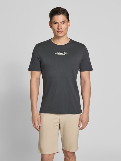 s.Oliver RED LABEL Regular Fit T-Shirt aus reiner Baumwolle Anthrazit 4