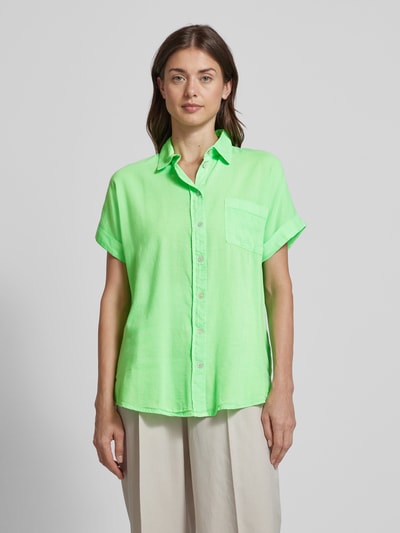 Christian Berg Woman Overhemdblouse met borstzak Neon groen - 3