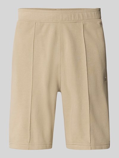 Produktfoto, Bermudas mit elastischem Bund und Label-Stitching von CHAMPION aus Baumwoll-Mix in Beige, Regular-Fit, sichtbare Längsnähte