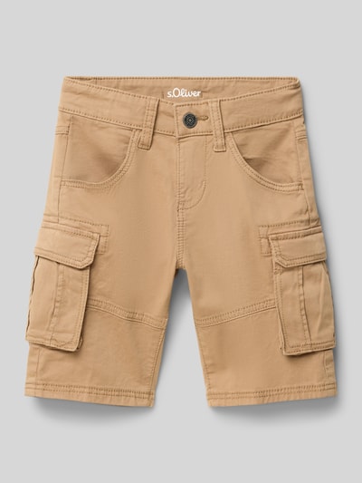 s.Oliver RED LABEL Slim Fit Cargoshorts aus Baumwoll-Mix Camel 1