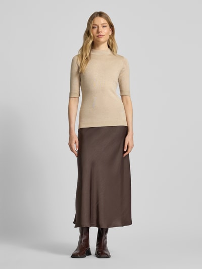 comma Gebreide pullover van viscosemix met 1/2-mouwen Zand - 1