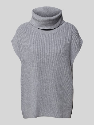 Produktfoto, Relaxed Fit Pullunder aus Viskose-Mix mit Rollkragen von Christian Berg Woman in Grau, Strick-Optik, Kappärmel, glatte Textur