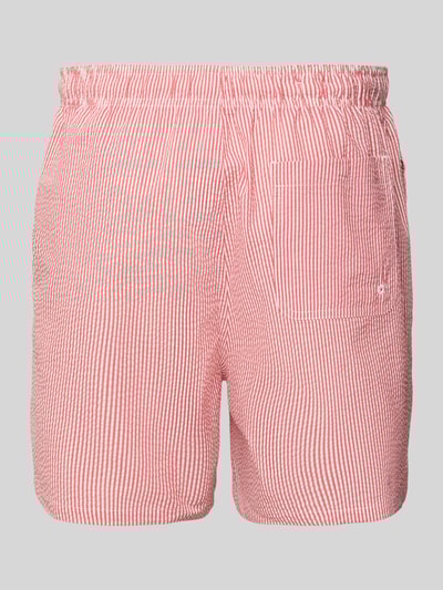 SELECTED HOMME Relaxed Fit Badeshorts mit Strukturmuster Modell 'COOPER' Hellrot 3