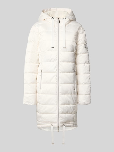 monari Regular fit gewatteerd lange jas met tunnelkoord Offwhite - 2