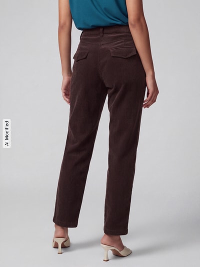 CAMBIO Regular Fit Cordhose mit Bundfalte Modell 'ORTENSIA' Dunkelbraun 5