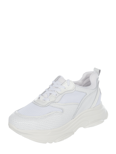 POELMAN B.V. Sneaker aus Veloursleder mit Plateausohle Weiss 1