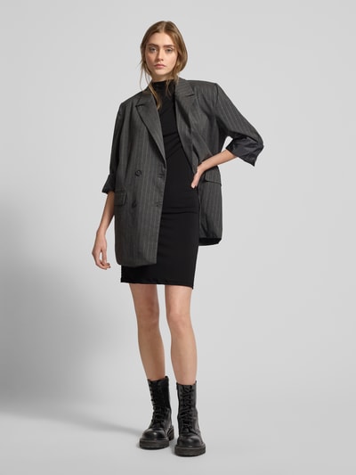 Pieces Slim fit mini-jurk met opstaande kraag, model 'MADISON' Zwart - 1