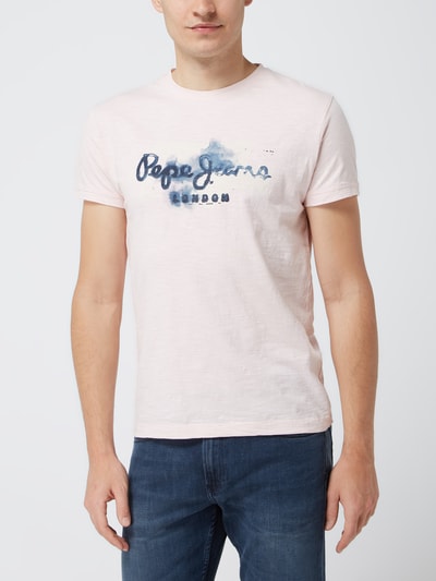 Pepe Jeans T-shirt van katoen, model 'Golders' Lichtroze - 4