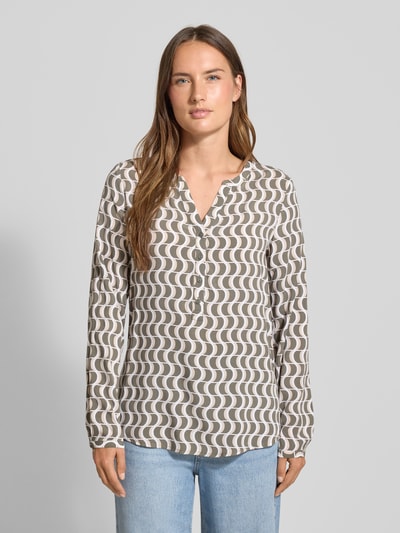 Christian Berg Woman Regular Fit Bluse aus Viskose mit V-Ausschnitt Oliv 4