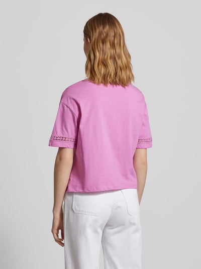 Jake*s Casual T-Shirt mit Häkelspitze Pink 5
